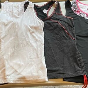 Women's White and Black Tank Tops (four)